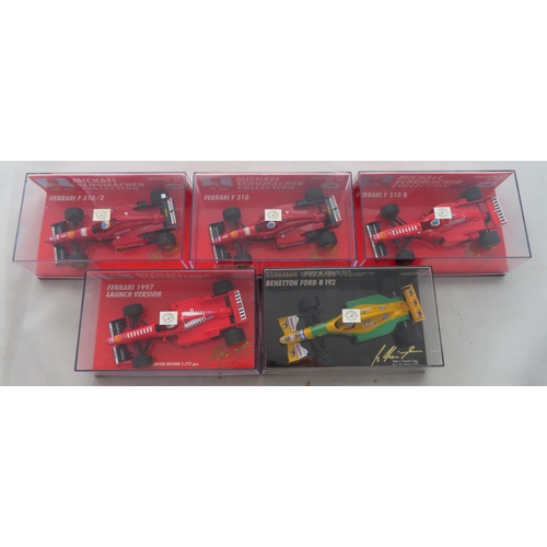 351 - Minichamps. 1/43rd scale Michael Schumacher Collection, generally excellent in excellent plastic dis... 