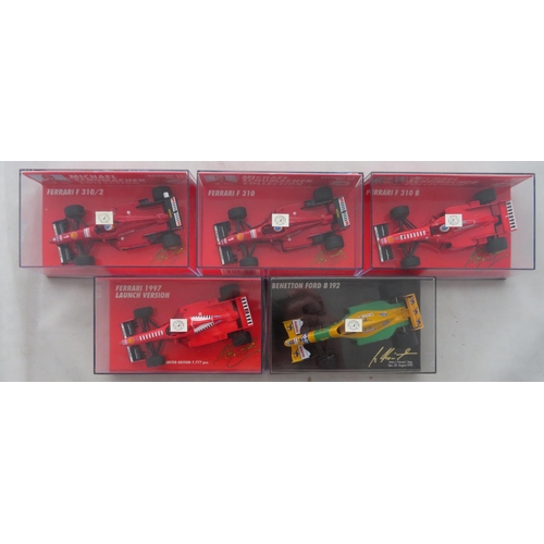 351 - Minichamps. 1/43rd scale Michael Schumacher Collection, generally excellent in excellent plastic dis... 