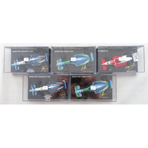 352 - Minichamps. 1/43rd scale Michael Schumacher Collection, generally excellent in excellent plastic dis... 