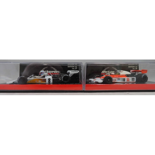 357 - Minichamps. 1/43rd scale McLaren Collection, generally excellent in excellent plastic display cases,... 