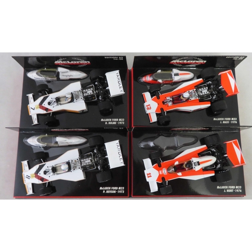 357 - Minichamps. 1/43rd scale McLaren Collection, generally excellent in excellent plastic display cases,... 