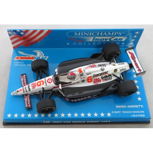 359 - Minichamps. 1/43rd scale Indy World  Car Series collection, generally excellent in excellent plastic... 