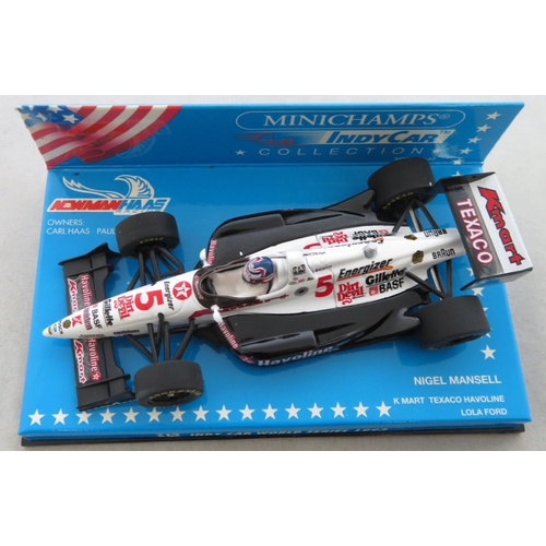 359 - Minichamps. 1/43rd scale Indy World  Car Series collection, generally excellent in excellent plastic... 