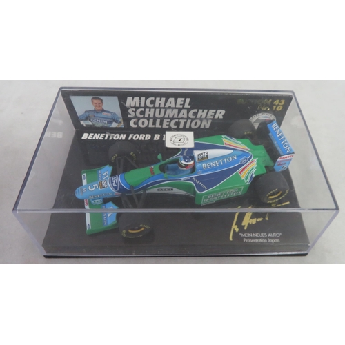 349 - Minichamps. 1/43rd scale Michael Schumacher Collection, generally excellent in excellent plastic dis... 