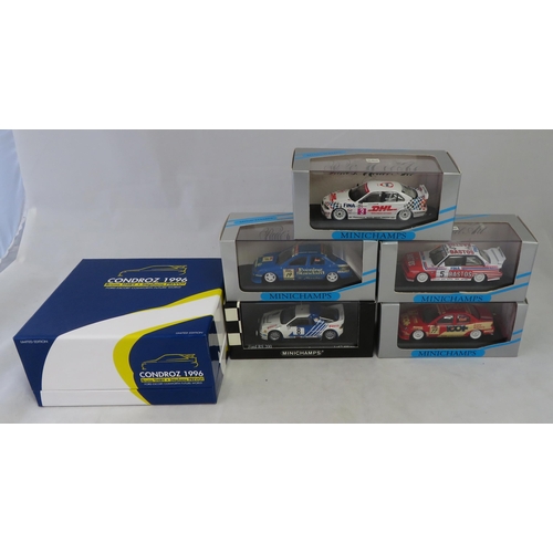 353 - Minichamps. 1/43rd scale Motorsport collection, generally excellent in excellent plastic display cas... 