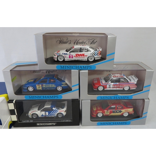 353 - Minichamps. 1/43rd scale Motorsport collection, generally excellent in excellent plastic display cas... 