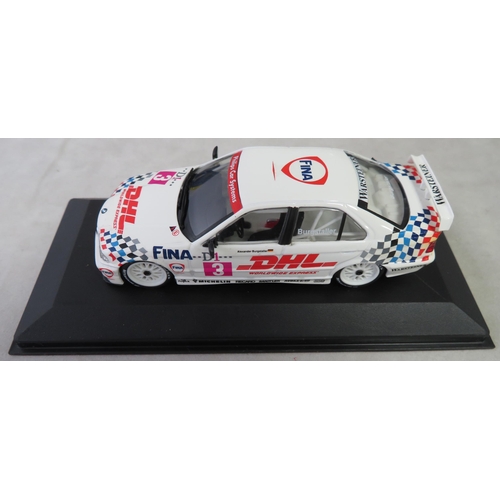 353 - Minichamps. 1/43rd scale Motorsport collection, generally excellent in excellent plastic display cas... 