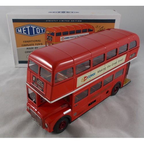 132 - Corgi.  50th Anniversary Mettoy tinplate clockwork (with key) London Routemaster Bus No. MT00101, ge... 