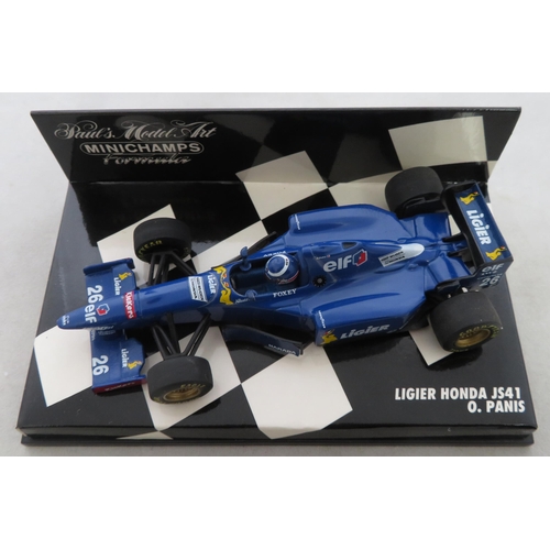 350 - Minichamps. 1/43rd scale motor racing collection, generally excellent in good plus plastic display c... 