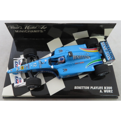 350 - Minichamps. 1/43rd scale motor racing collection, generally excellent in good plus plastic display c... 