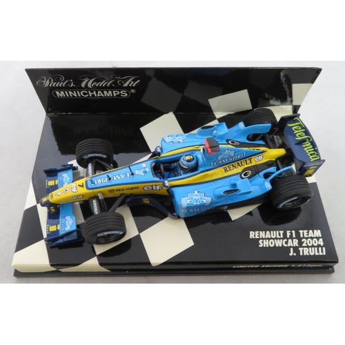 350 - Minichamps. 1/43rd scale motor racing collection, generally excellent in good plus plastic display c... 