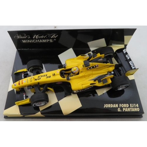 350 - Minichamps. 1/43rd scale motor racing collection, generally excellent in good plus plastic display c... 