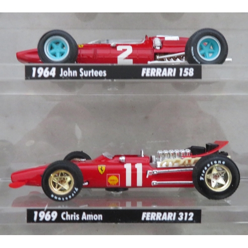 207 - Brumm. 1/43rd scale Ferrari Formula 1 collection, excellent in excellent clear perspex display case ... 