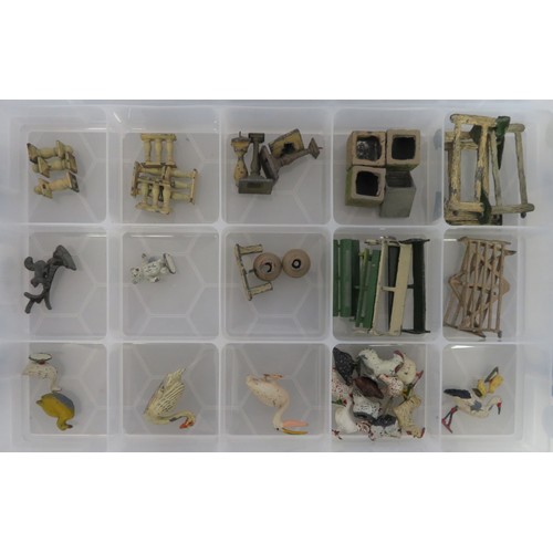 174 - Britains. 1930s onwards Miniature Gardening unboxed metal collection, generally excellent to good pl... 