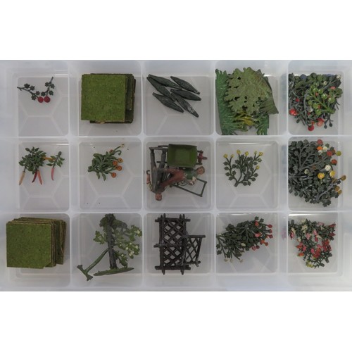 174 - Britains. 1930s onwards Miniature Gardening unboxed metal collection, generally excellent to good pl... 