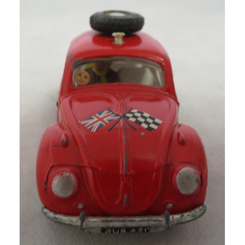 360 - Spot-On. Unboxed Volkswagen Beetle Rally No. 195, generally good plus, red with spare wheel/tyre on ... 