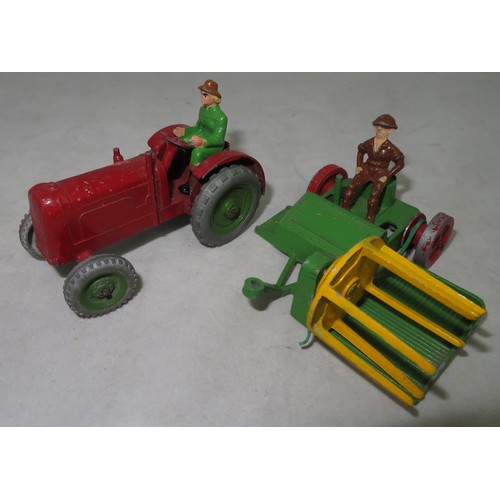 179 - Charbens. Farm Tractor and Reaper set, generally good plus, with maroon tractor and green hubs, Reap... 