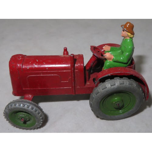 179 - Charbens. Farm Tractor and Reaper set, generally good plus, with maroon tractor and green hubs, Reap... 