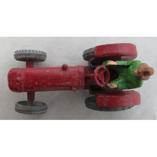 179 - Charbens. Farm Tractor and Reaper set, generally good plus, with maroon tractor and green hubs, Reap... 