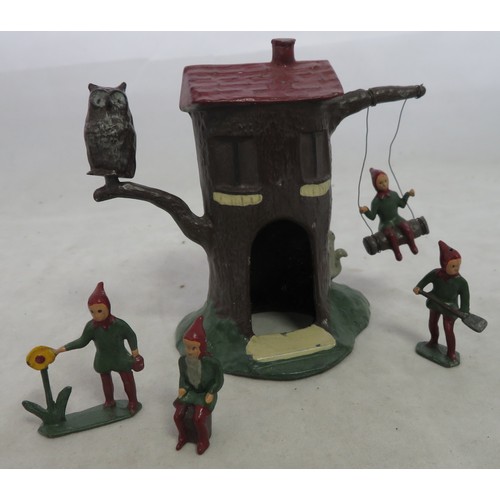 163 - Barrett and Son Pixie Tree House set, comprises first version tree house with open door, two windows... 