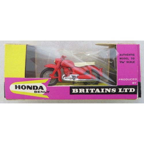 199 - Small range with Britains Honda Benly No.9693 excellent in good box (crushing to plastic), Dinky  Bl... 