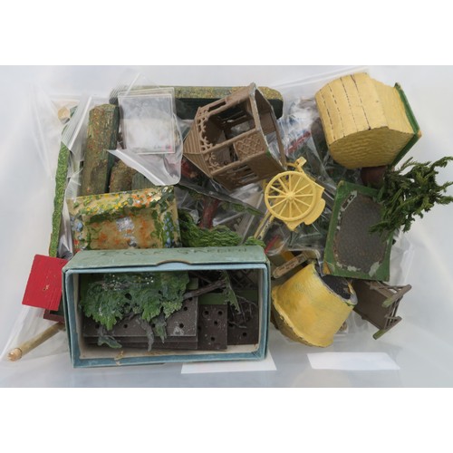 175 - Britains. 1930s onwards unboxed metal Miniature Gardening and Farm collection, generally good plus t... 