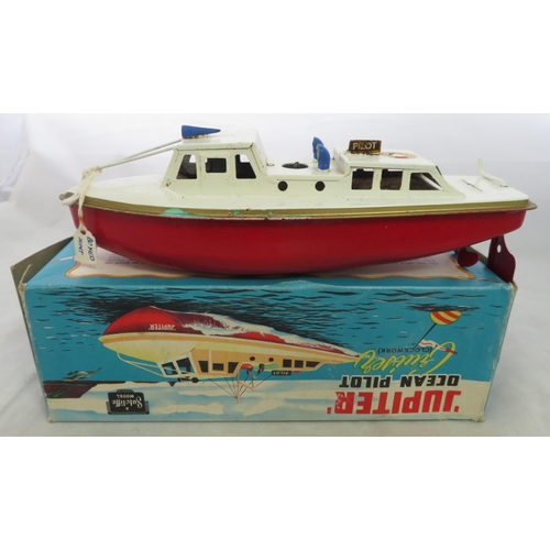 251 - Sutcliffe Models. Tinplate Clockwork Jupiter Ocean Pilot Boat, generally good (corrosion and paint b... 