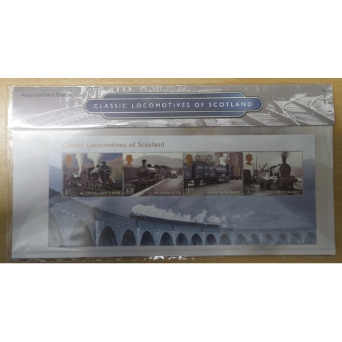 32 - 2000-2014 unmounted mint commemorative miniature sheet presentation packs, valid for postage. Face v... 