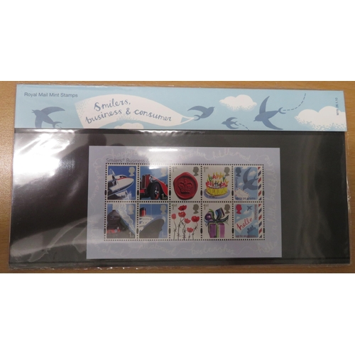 32 - 2000-2014 unmounted mint commemorative miniature sheet presentation packs, valid for postage. Face v... 