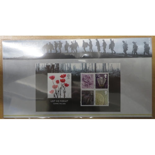 32 - 2000-2014 unmounted mint commemorative miniature sheet presentation packs, valid for postage. Face v... 