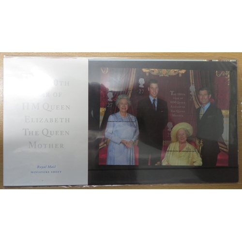 32 - 2000-2014 unmounted mint commemorative miniature sheet presentation packs, valid for postage. Face v... 