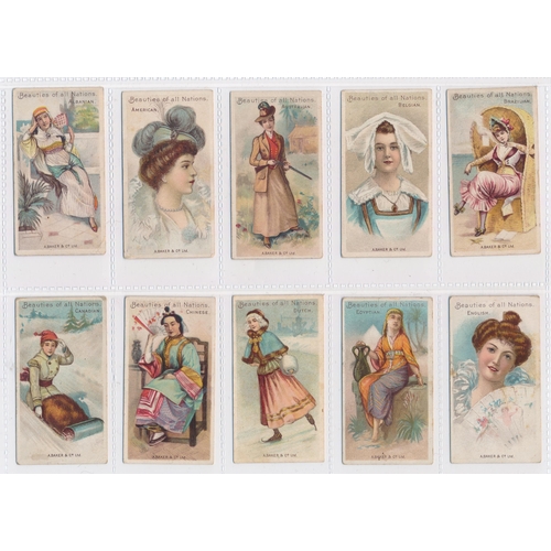 66 - A. Baker. 1899 Beauties of All Nations (A. Baker) set, in good condition, 5 with small, light crease... 