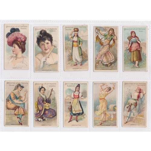 66 - A. Baker. 1899 Beauties of All Nations (A. Baker) set, in good condition, 5 with small, light crease... 