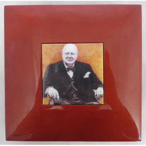 194 - A sterling silver box commemorating Winston Churchill in its original box.  Created for The Great Br... 