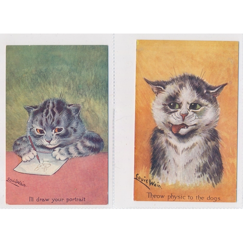 46 - Louis Wain – Faulkner’s postcards with “I Won’t”, “Down with mice I say!”, “I’ll draw your portrait”... 