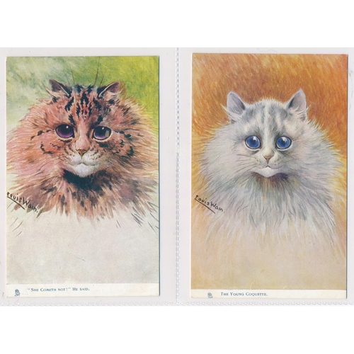 47 - Louis Wain – Tuck & Sons “Louis Wain’s Cats” series postcards with “She Cometh Not!” He Said’, “The ... 