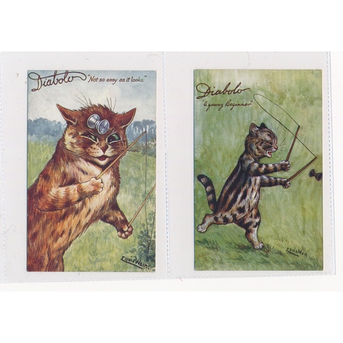 45 - Louis Wain – Tuck’s Post Card ‘Diabolo’ series postcards with “Not so easy as it looks”, “A young Be... 