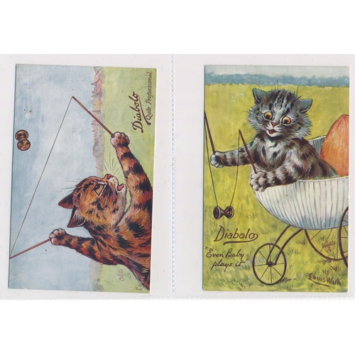 45 - Louis Wain – Tuck’s Post Card ‘Diabolo’ series postcards with “Not so easy as it looks”, “A young Be... 