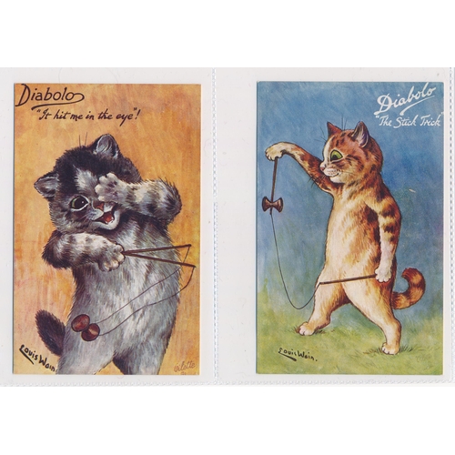 45 - Louis Wain – Tuck’s Post Card ‘Diabolo’ series postcards with “Not so easy as it looks”, “A young Be... 