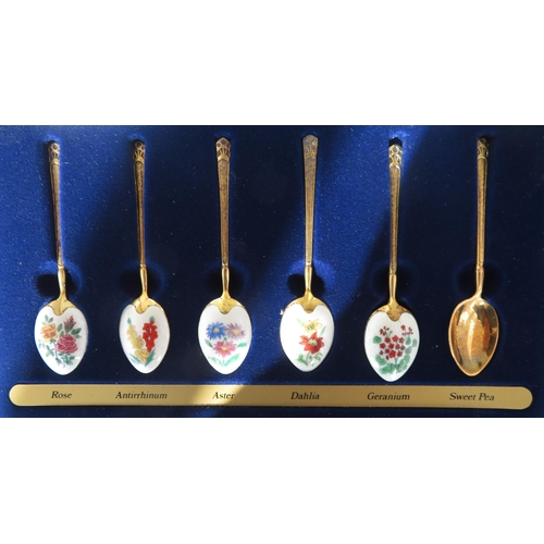 199 - A set of six silver gilt and enamel spoons by the Birmingham Mint, Birmingham 1979 - limited edition... 