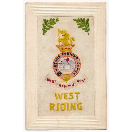 51 - Silks – World War One embroidered silks postcards, mixed condition, various motifs and captions – Li... 