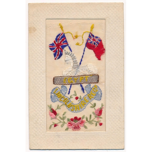 51 - Silks – World War One embroidered silks postcards, mixed condition, various motifs and captions – Li... 