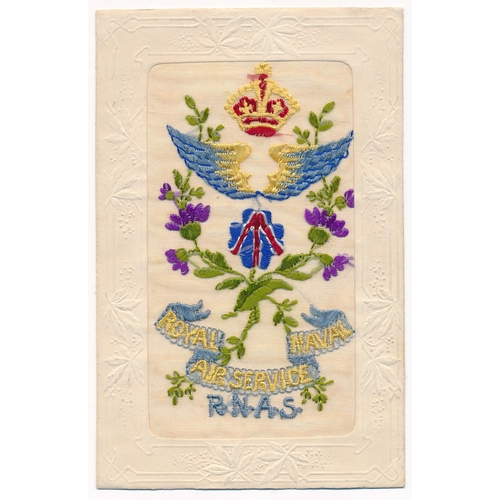 51 - Silks – World War One embroidered silks postcards, mixed condition, various motifs and captions – Li... 