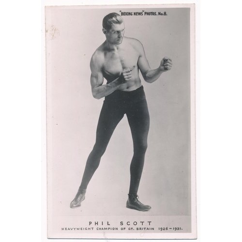 39 - Boxing – ‘Bugle Major A. Bendy’ The Highland Light Infantry boxing postcard featuring timeline stats... 