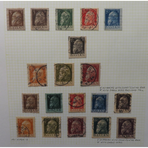 17 - German States/Germany – Early fine used collection on loose album pages including Bayern (Bavaria) i... 