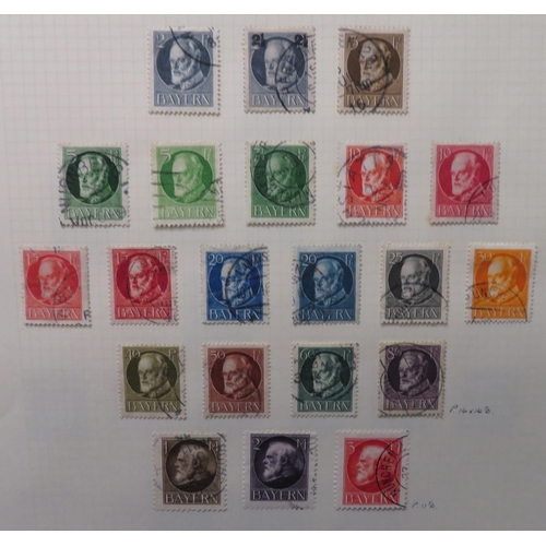 17 - German States/Germany – Early fine used collection on loose album pages including Bayern (Bavaria) i... 