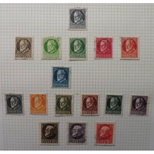 17 - German States/Germany – Early fine used collection on loose album pages including Bayern (Bavaria) i... 