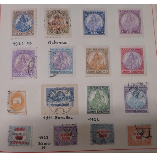 8 - European – Hungary and Switzerland stamps, Hungary with mostly early issues in Biella album includin... 