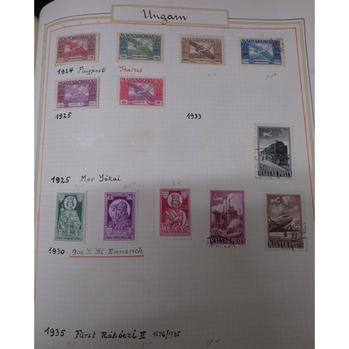 8 - European – Hungary and Switzerland stamps, Hungary with mostly early issues in Biella album includin... 