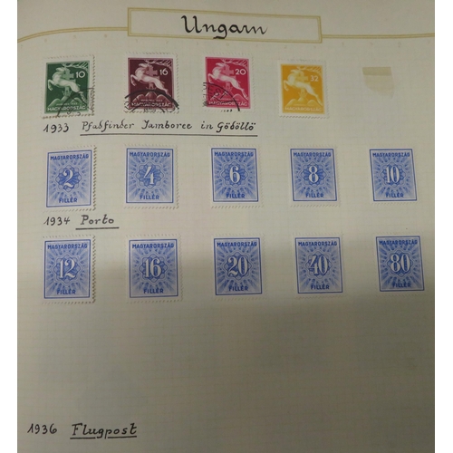 8 - European – Hungary and Switzerland stamps, Hungary with mostly early issues in Biella album includin... 